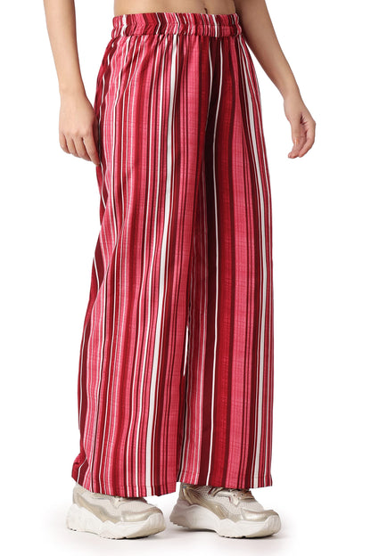 POPWINGS Casual Floral Printed Loose Fit Trousers for Women || Summer Wear Women Trousers Stylish Pull-On Women Trousers || Comf