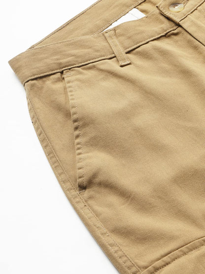 Dennis Lingo Slim Fit Khaki Solid Cargo Jogger for Men