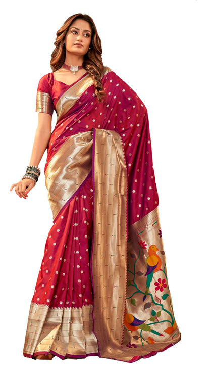 Pujia Mills Woman Pure Paithani Silk Banarasi Saree Indian Ethnic Wear Latest Kanjivaram Banarasi Saree In 2025 Woven Gold Zari