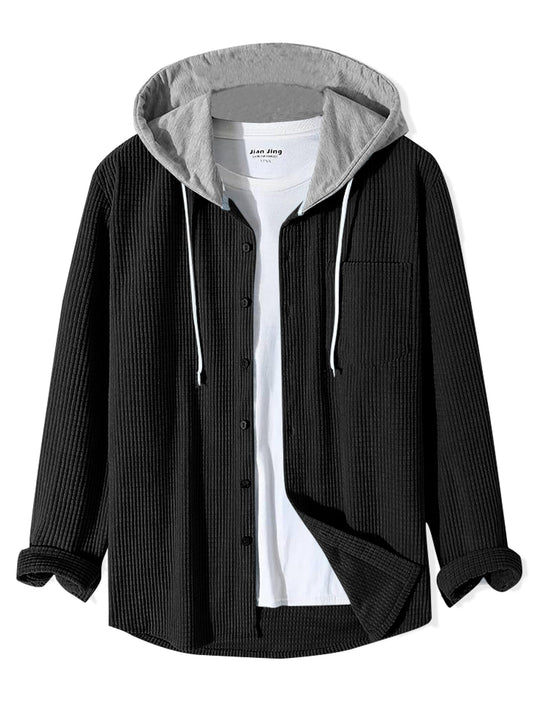 Noble Monk MenS Solid Regular Fit Shirt Black Cement Grey