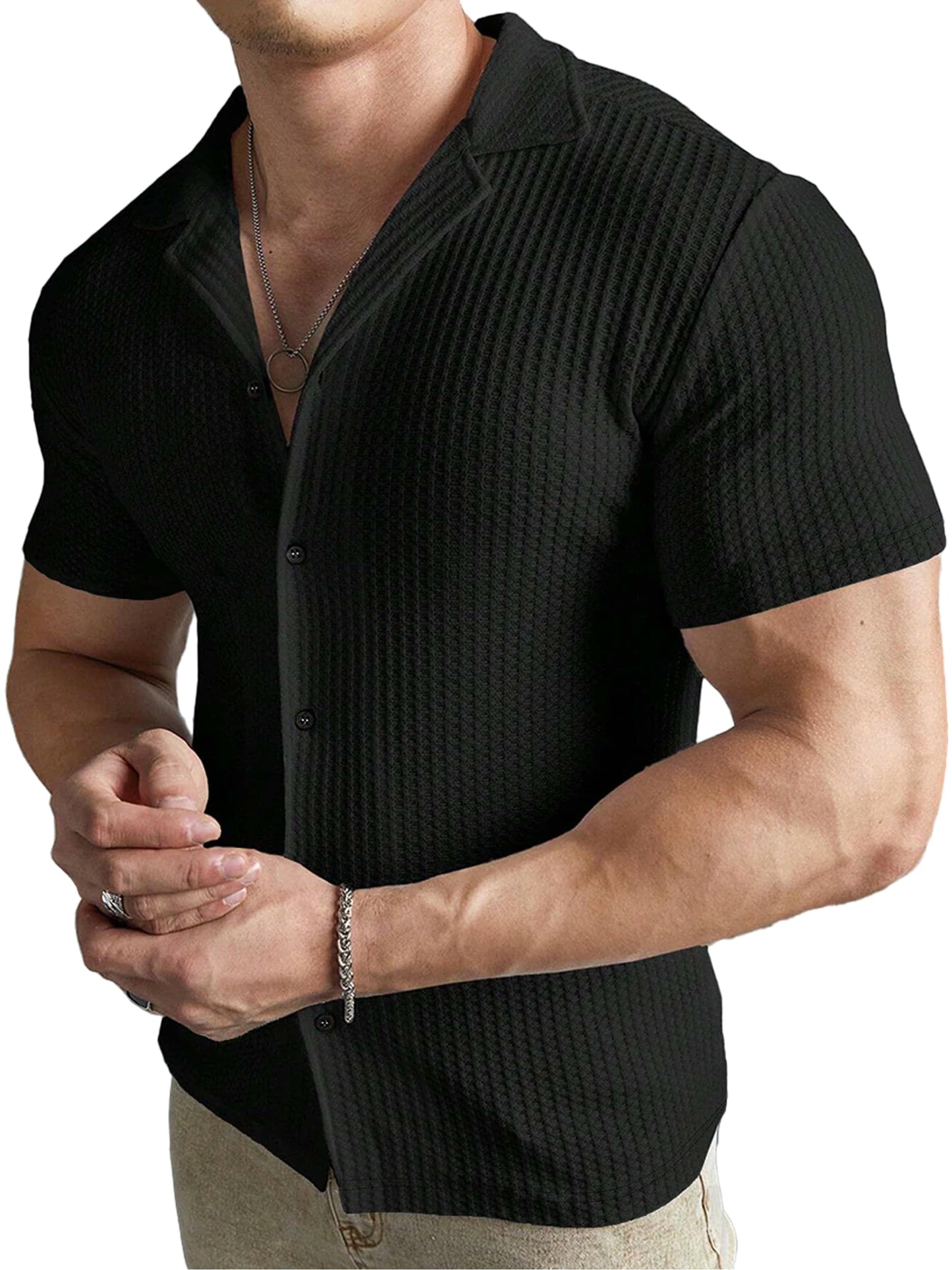 Noble Monk MenS Solid Casual Shirt | Half Sleeve | Regular Fit | Popcorn Shirt For Men
