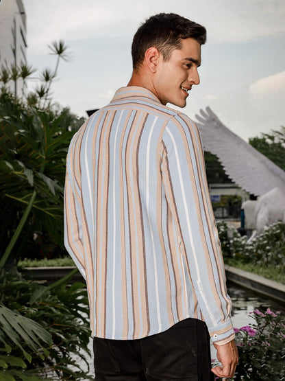 Thomas Scott Regular Fit Long Sleeve Flap Pocket Shirt for Men Sky Blue