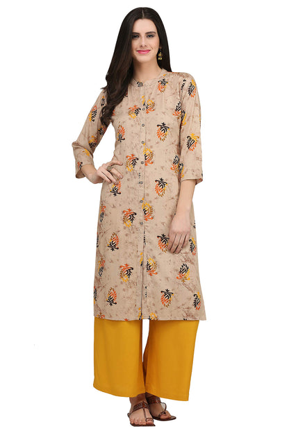 GoSriKi Women's Rayon Printed Straight Kurta