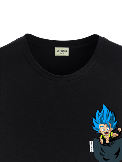 ADRO Tshirt for Men | Anime T Shirt for Men | 100% Cotton Tshirt | Graphic Printed T-Shirt | Chest Printed Tshirt | Gogeta Anime