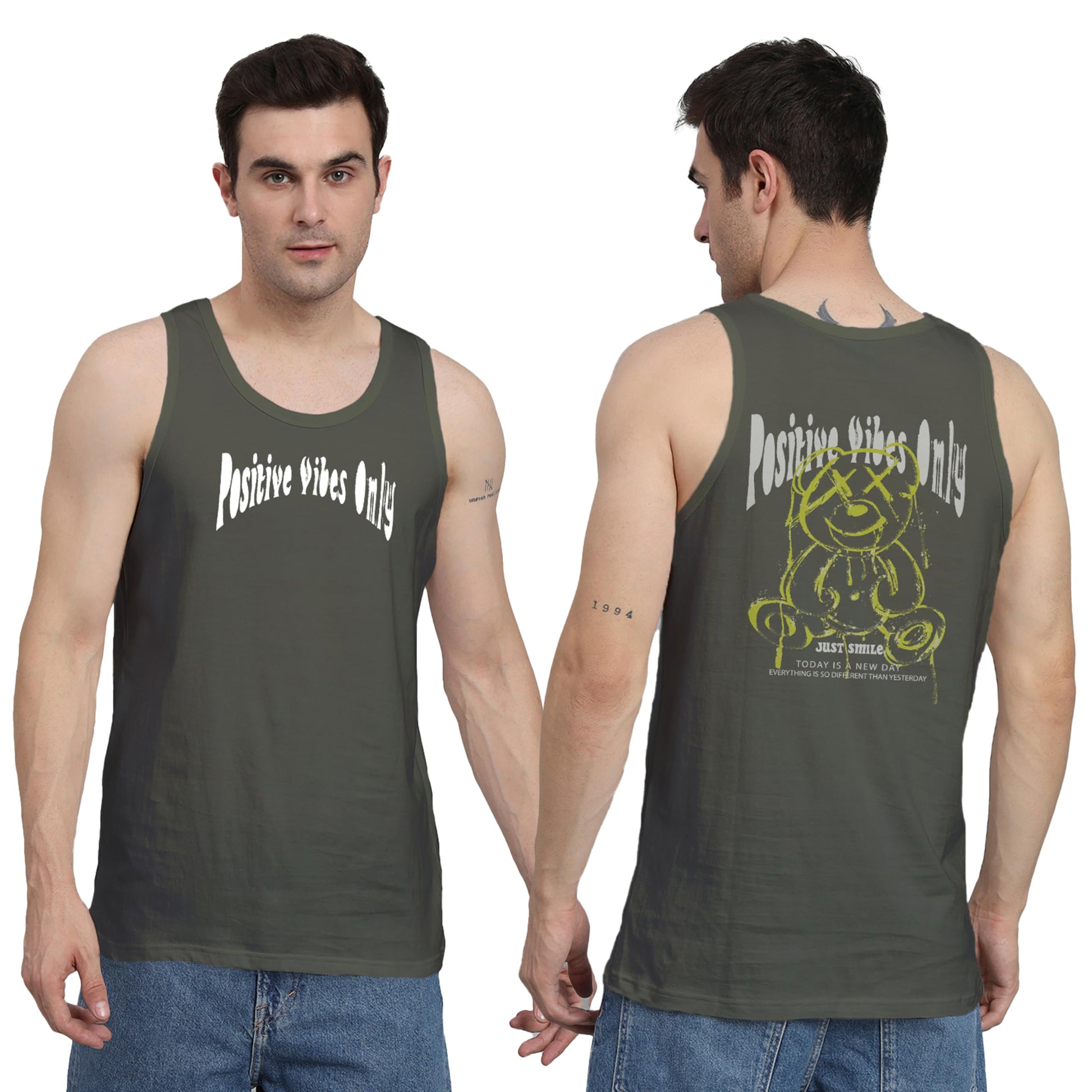 Peppyzone Mens Regular Fit Vest (TT-Teddy36FB40FB_Olive5