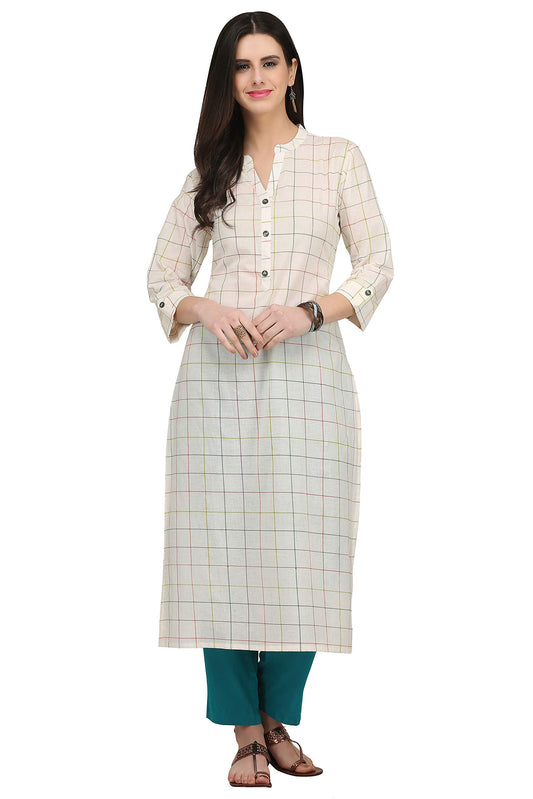 GoSriKi Women's Cotton Solid Straight Kurta