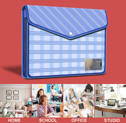 Fedus Documents Holder Envelope Folder, Stylist Printed File Storage Bag With Snap Button Transparent Plastic File For Documents