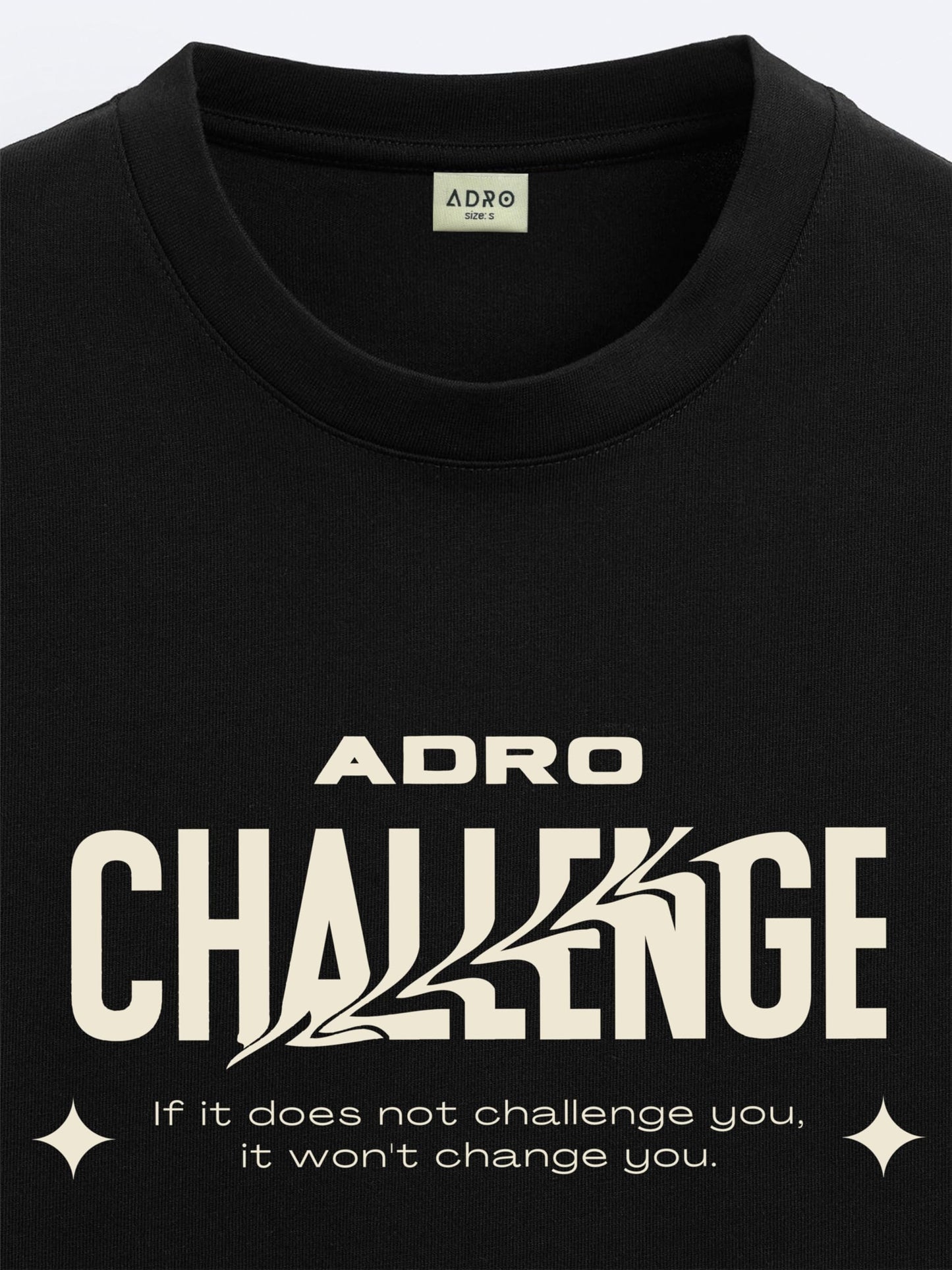 ADRO Men's Solid Oversized Fit T-Shirt (OVR24-L1-CHL-BL_Black