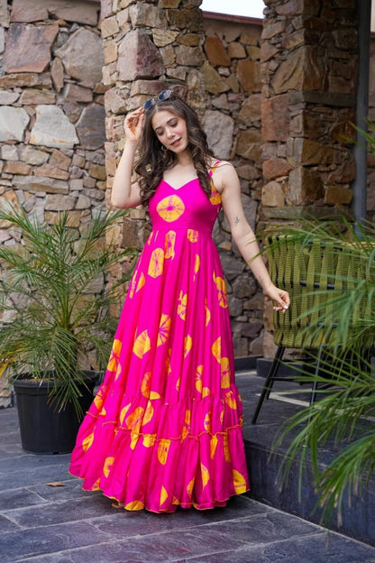 Wedani Rayon Dress for Women Pink