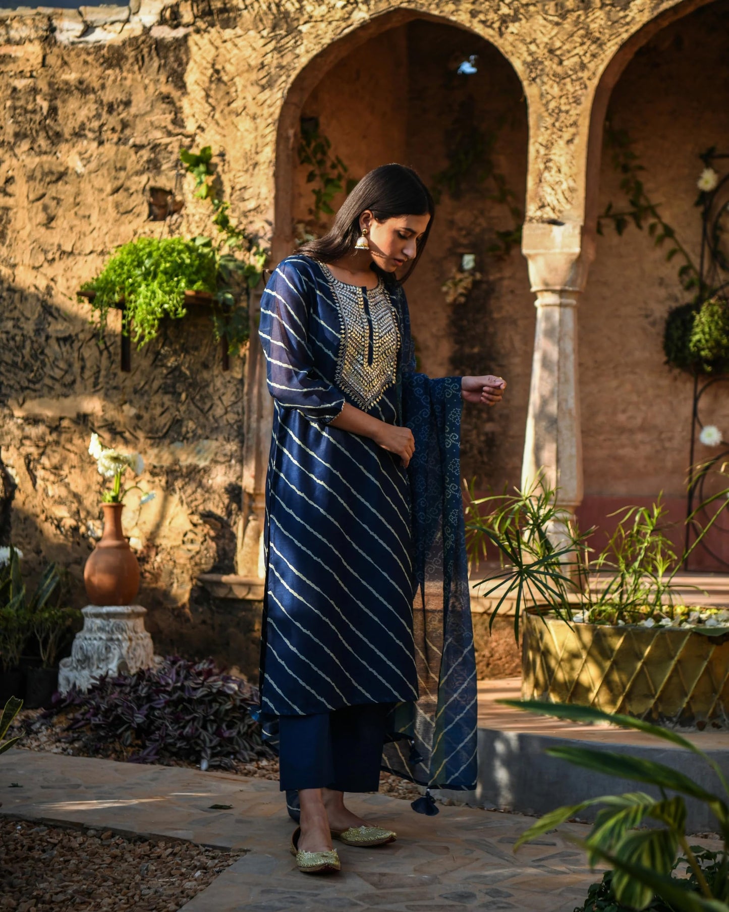 GoSriKi Women Kurti & Kurti Pant Dupatta Set Combo Pack of 2