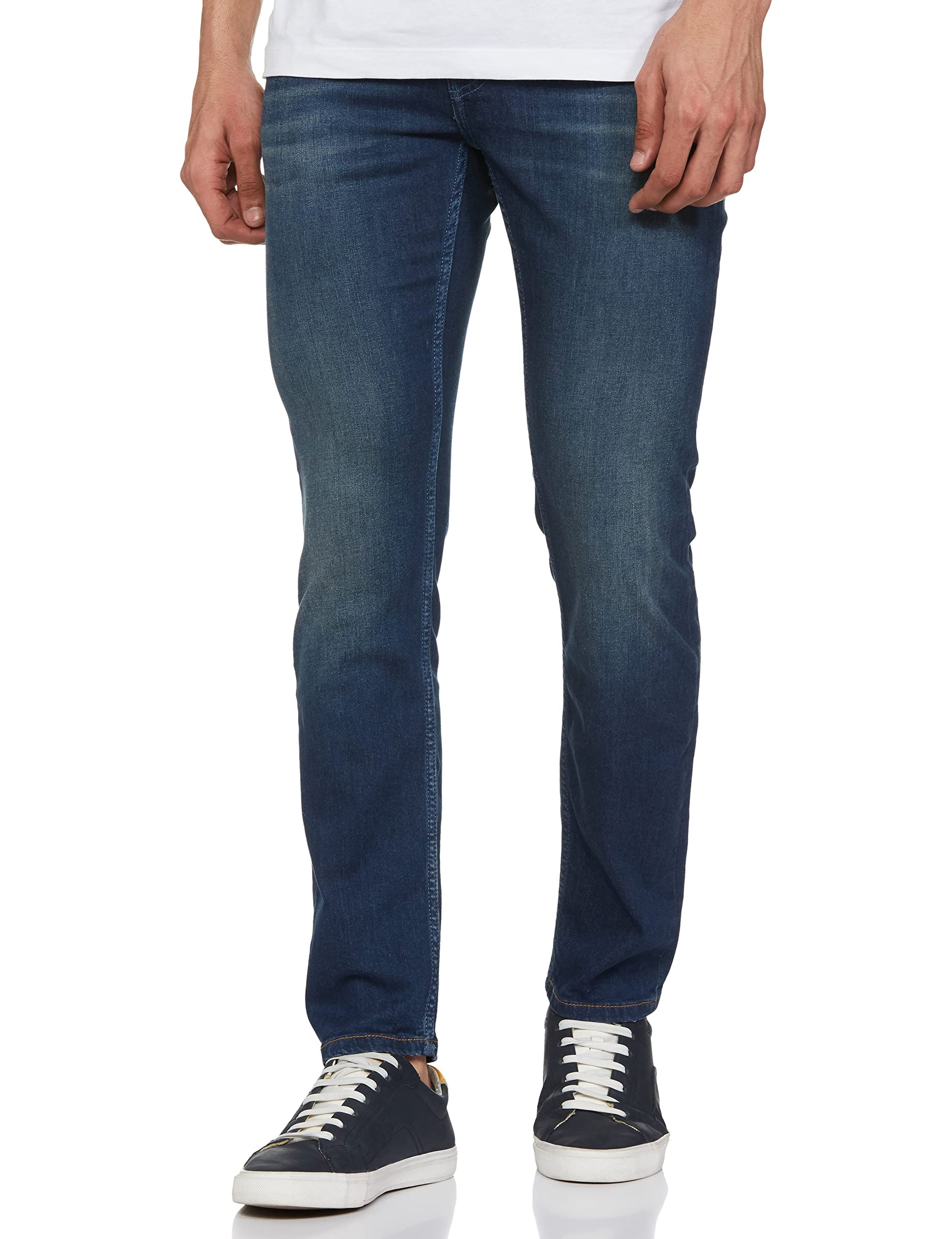 Pepe Jeans MenS Straight Low Rise Jeans (Pm206826Q03_Dark Used_36), Blue