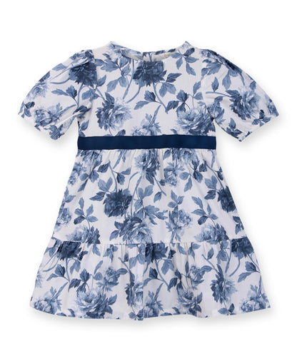 Floral fit-and-flare dress WHITE