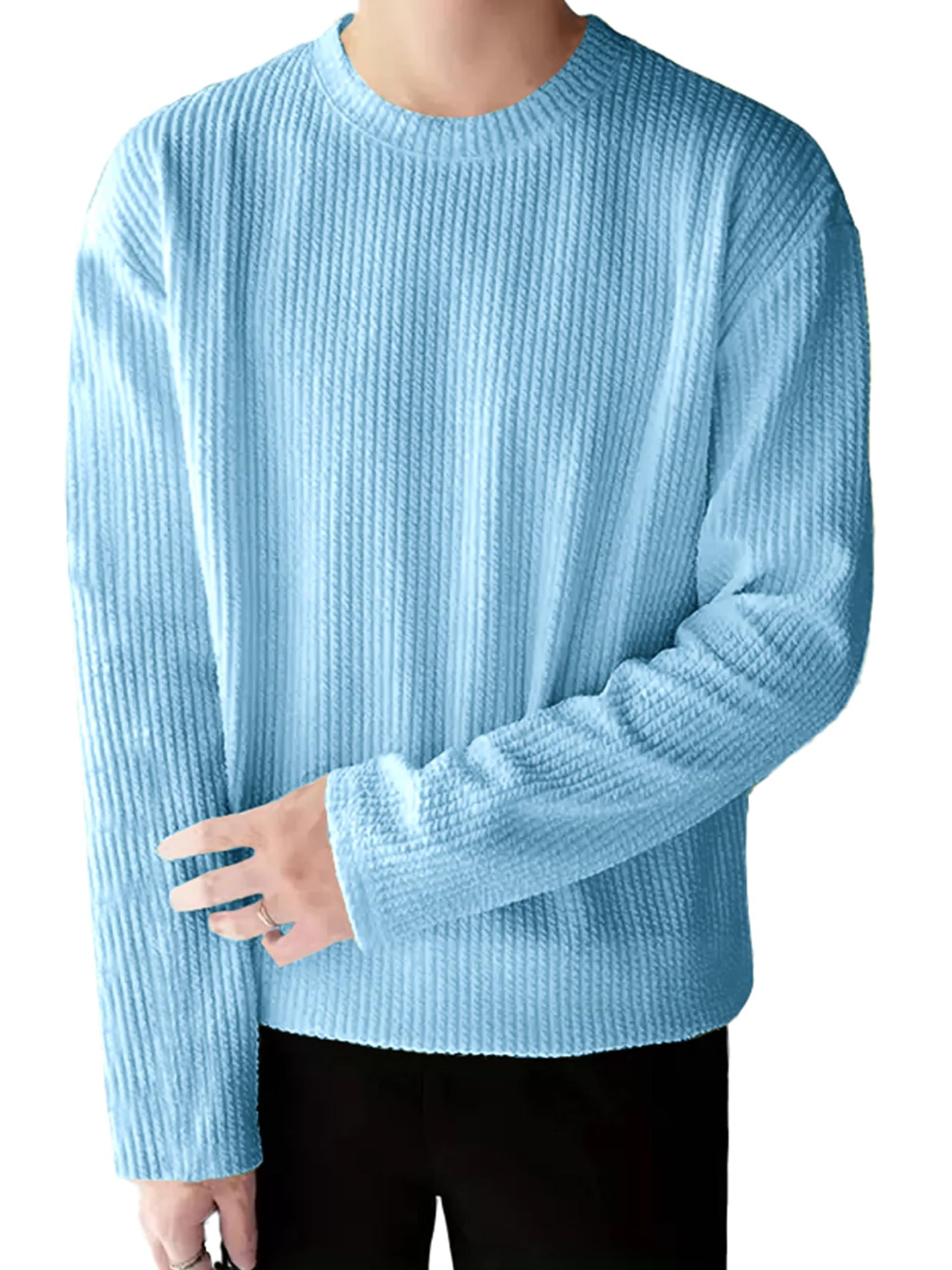 Noble Monk MenS Regular Fit Round T Shirt |Full Sleeves |Solid Pattern | Casual T-Shirt For Men