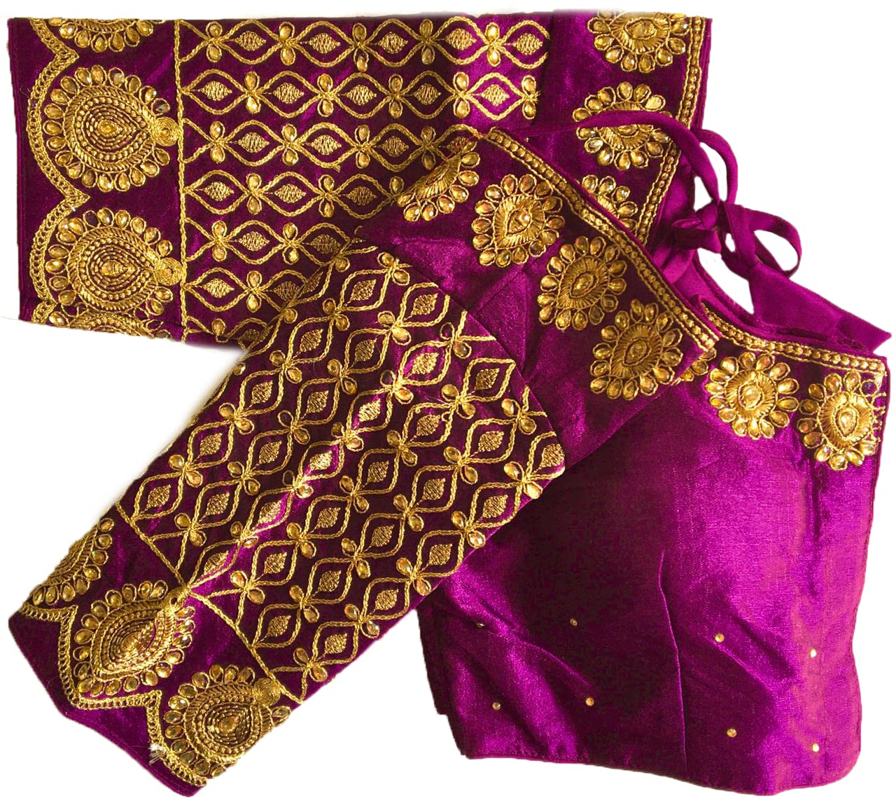 Vihu Fashion WomenS Silk Embroidery Coding Multi Work Readymade Saree Blouse
