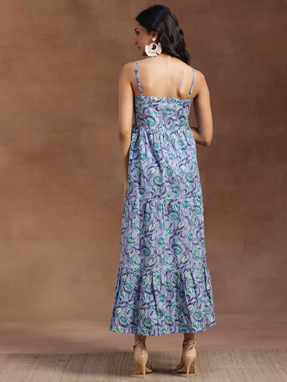Libas WomenS Cotton Fit And Flare Maxi Dress (26920_Grey