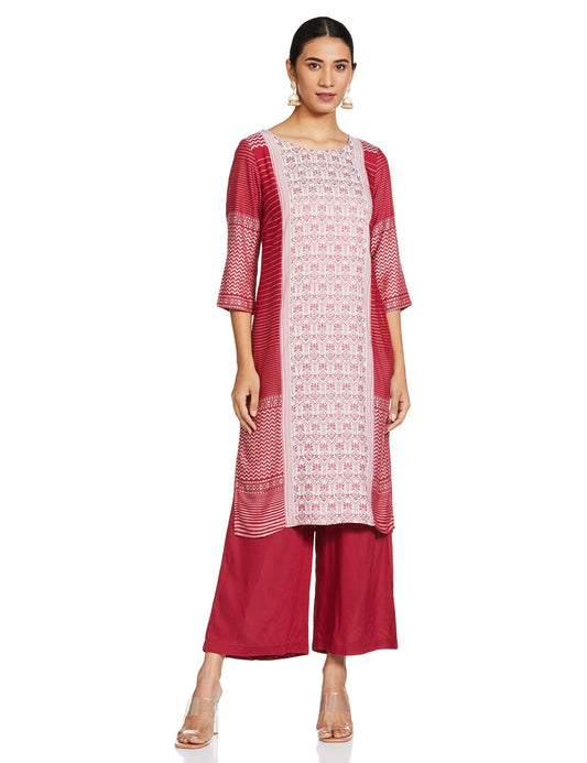 Pink Printed Kurta-Palazzo Set