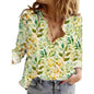Gufrina WomenS Floral Printed Button Down Western Shirt With Collar Neck And Rolled-Up Long Sleeves In Relaxed Fit