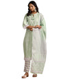 Libas Womens Embroidered Cotton Blend Straight Kurta With Palazzos And Dupatta