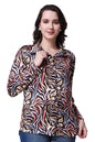 POPWINGS Printed Full-Sleeves Regular-Fit Satin Printed Shirt for Women Stylish Western Casual Wear Red