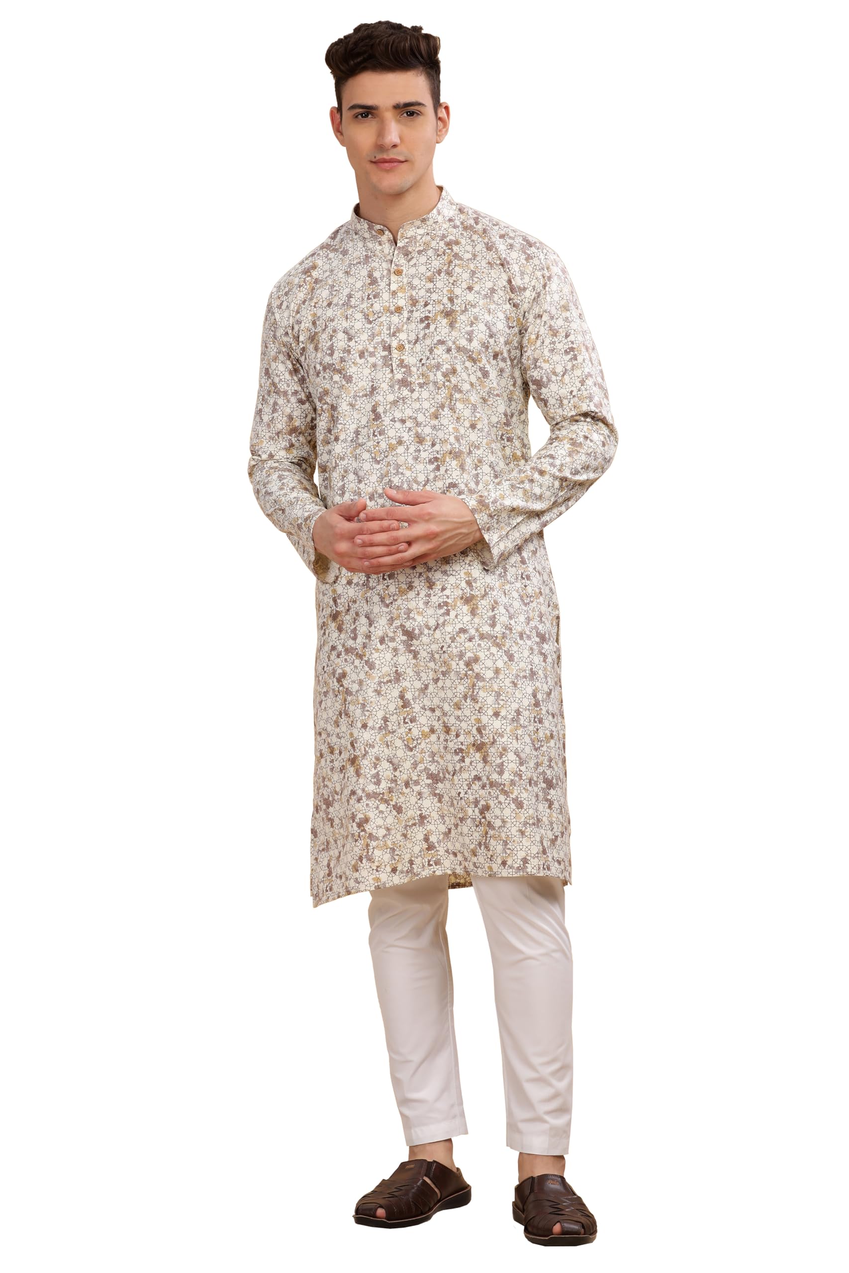 Be Active MenS Cotton Regular Kurta (C-399-4_Yellow