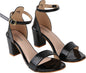 Shoetopia Womens/Girls Black Woven Design Block Heels Sandals