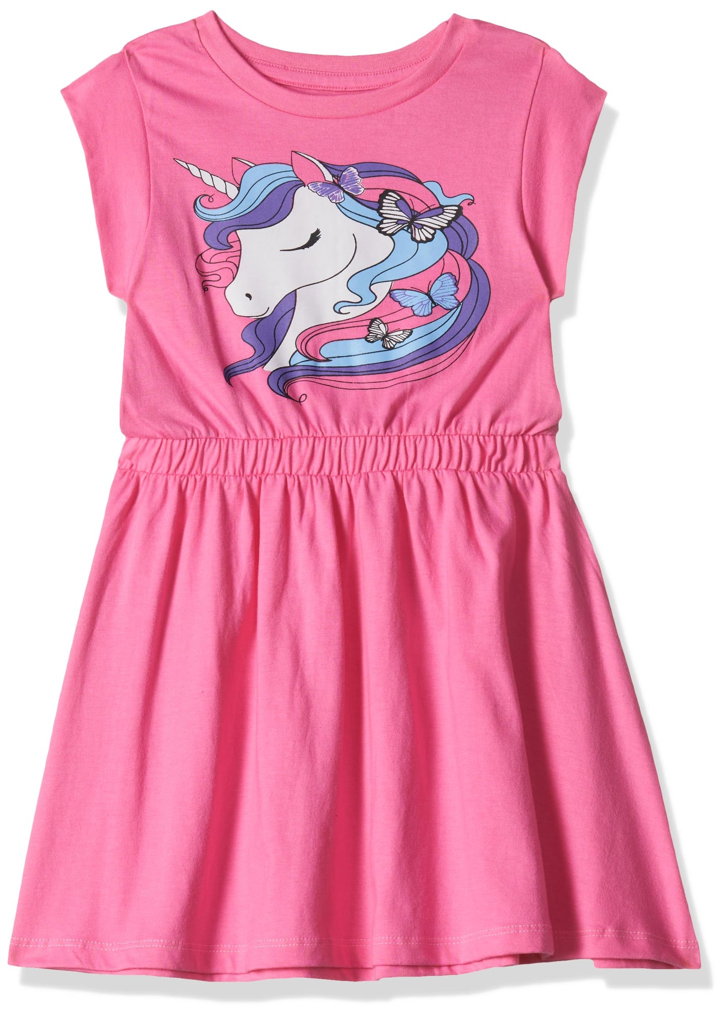 T2F Girls Cotton A-Line Knee-Length Casual Dress Light Pink