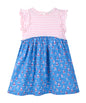 MIX-MEDIA NAUTICAL PRINT DRESS MULTI