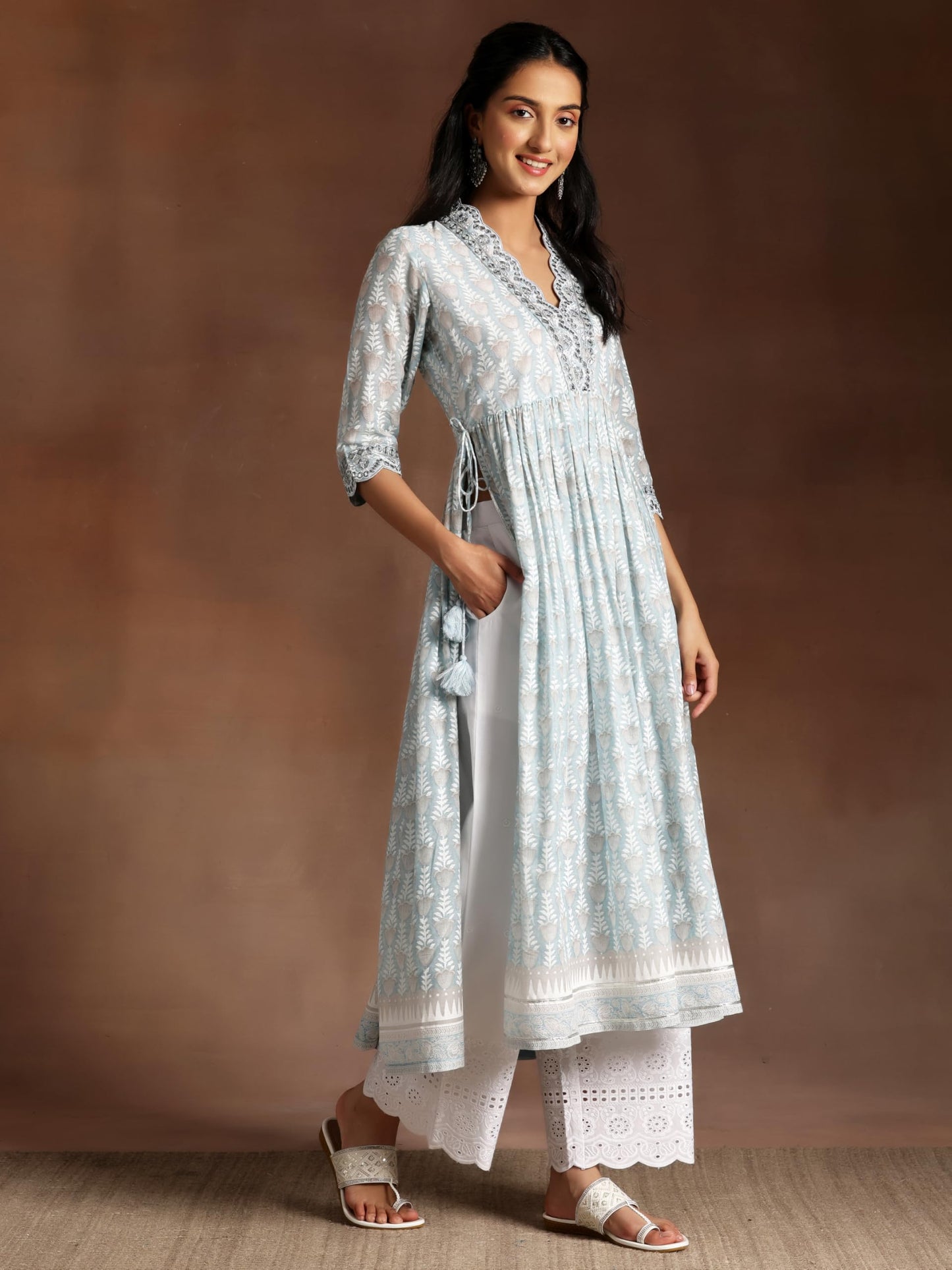 Libas WomenS Pure Cotton Kurta Set (35831_Grey