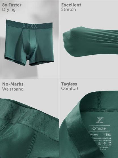 XYXX Mens Nylon Solid Trunks (Pack of 1) (XY_TB2_TRNK_Opal Grey