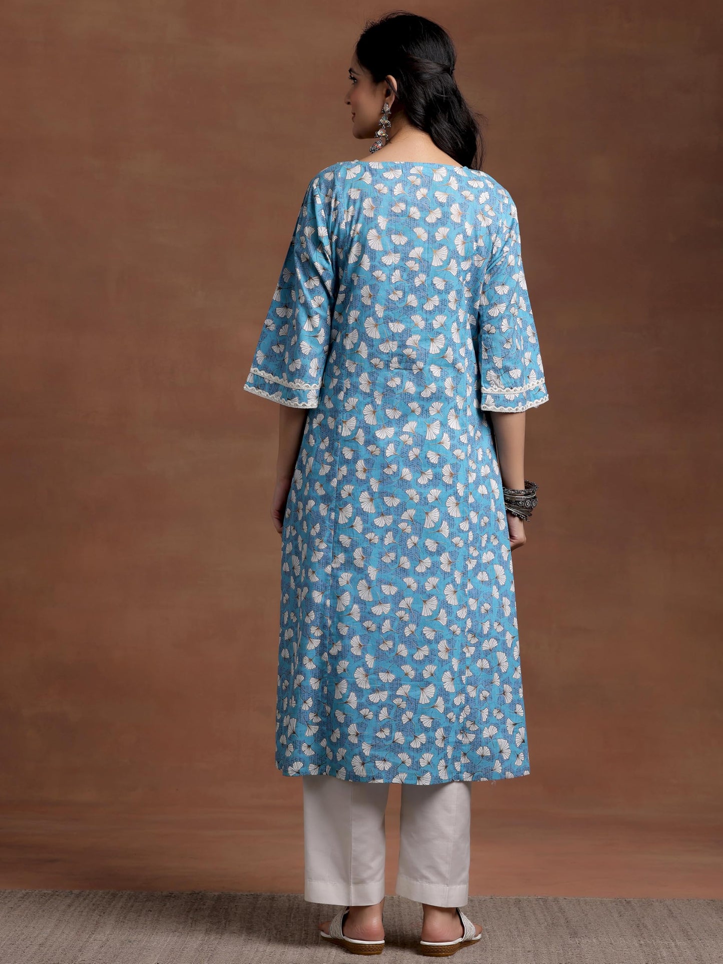 Libas WomenS Cotton Printed A-Line Kurta (29014R Blue