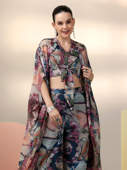 Libas Womens Printed Chiffon Co-Ord Set For Women