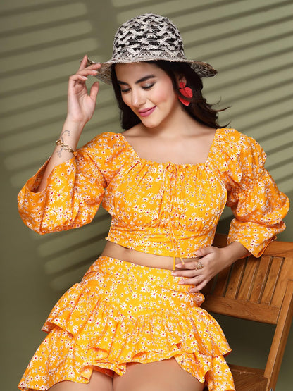 OOMPH! Full Sleeve Crop Top, Orange, mt822