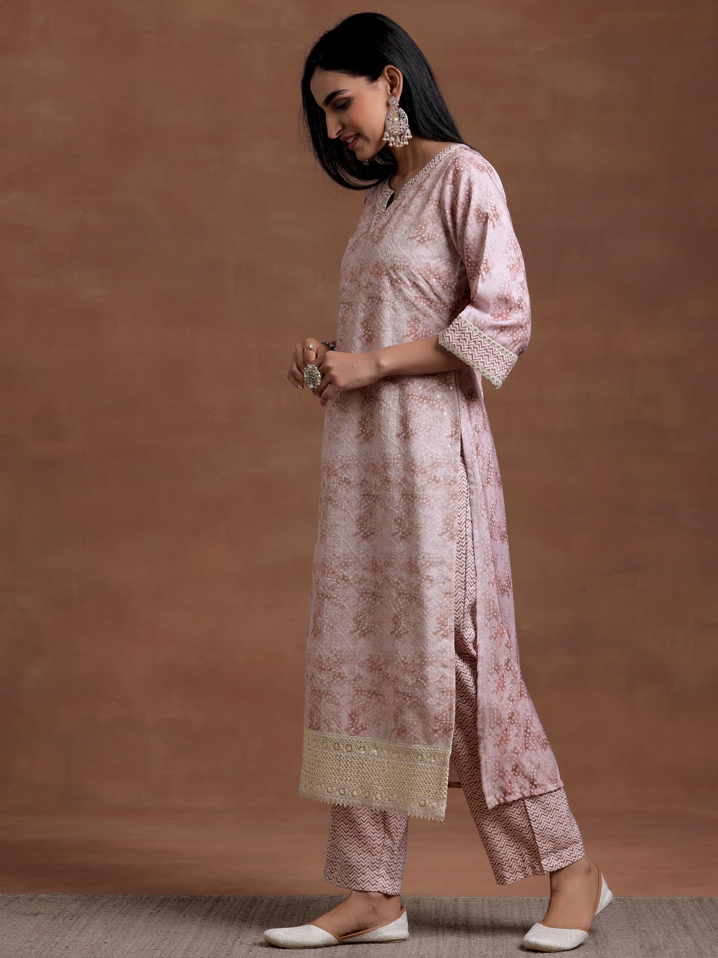 Libas WomenS Cotton Blend Kurta Set (35377_Beige
