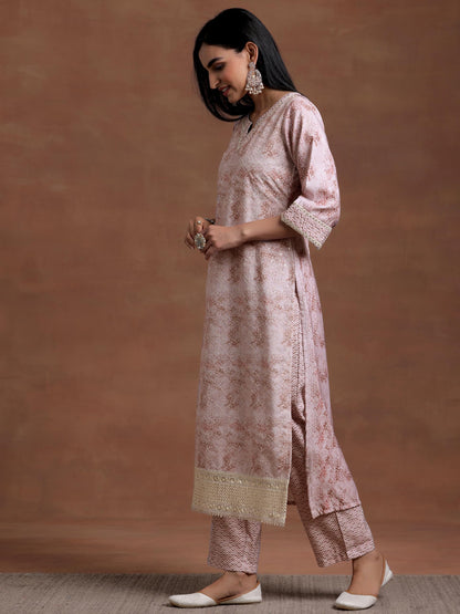 Libas WomenS Cotton Blend Kurta Set (35377_Beige