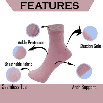 Xjarvis Malibu Ankle Socks For Women & Girls Soft, Breathable, Comfortable, And Durable Perfect For Sports, Running, Cotton Sock