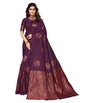 Yashika Womens Banarsi Relaxed Fit Silk Standard Length Saree (New Mudra Purple