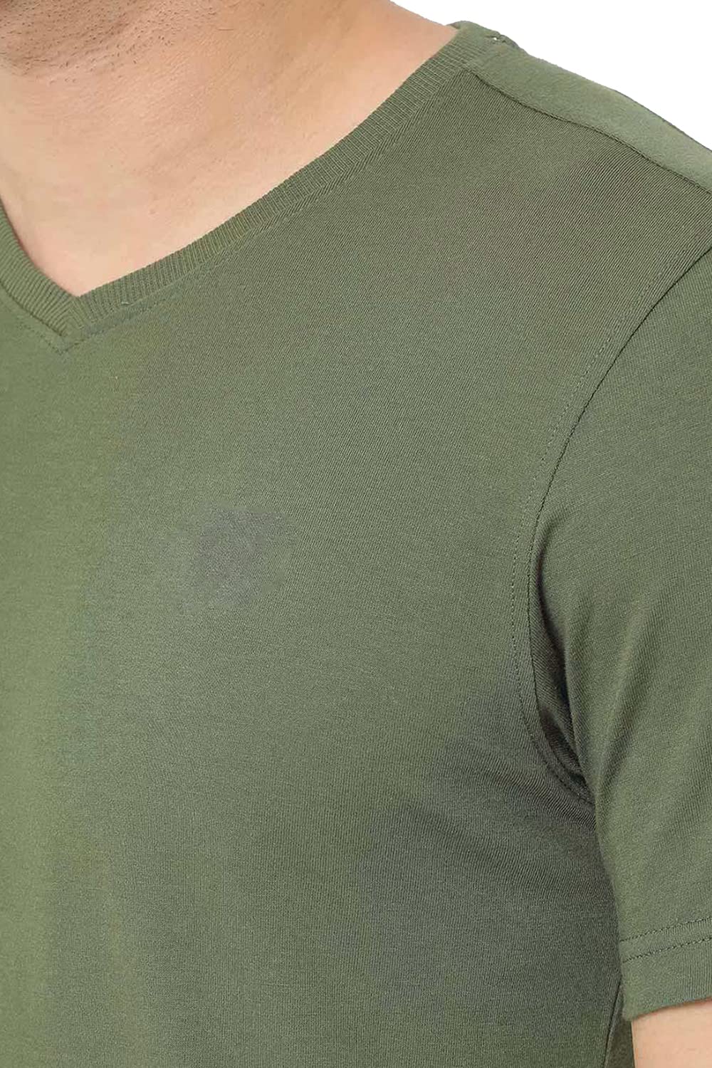 ADRO Men's V Neck Combo Plain Cotton T-Shirts_VCM2-PLN-BL-OL