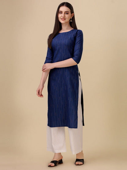 Wedani Women's Cotton Round Neck Casual wear Straight Kurta (KRT503)