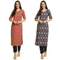Tee Projekt Straight Kurta & Pant For Women Ethnic Kurta Set For Women (Pack Of 2)