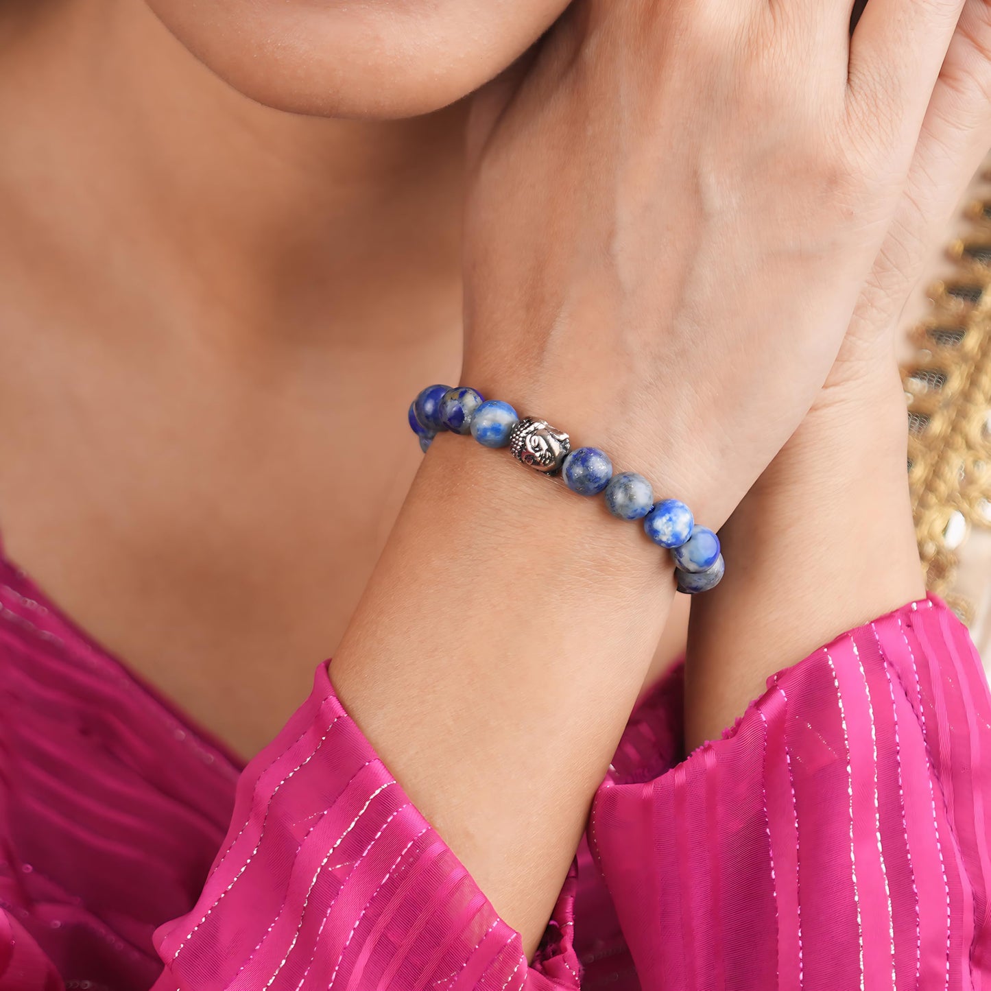 Astrotalk Lapis Lazuli Bracelet | Enhances Wisdom, Intuition & Mental Clarity | Certified Healing Crystal Astrology Bracelet for Men & Women | Lapis Lazuli stone