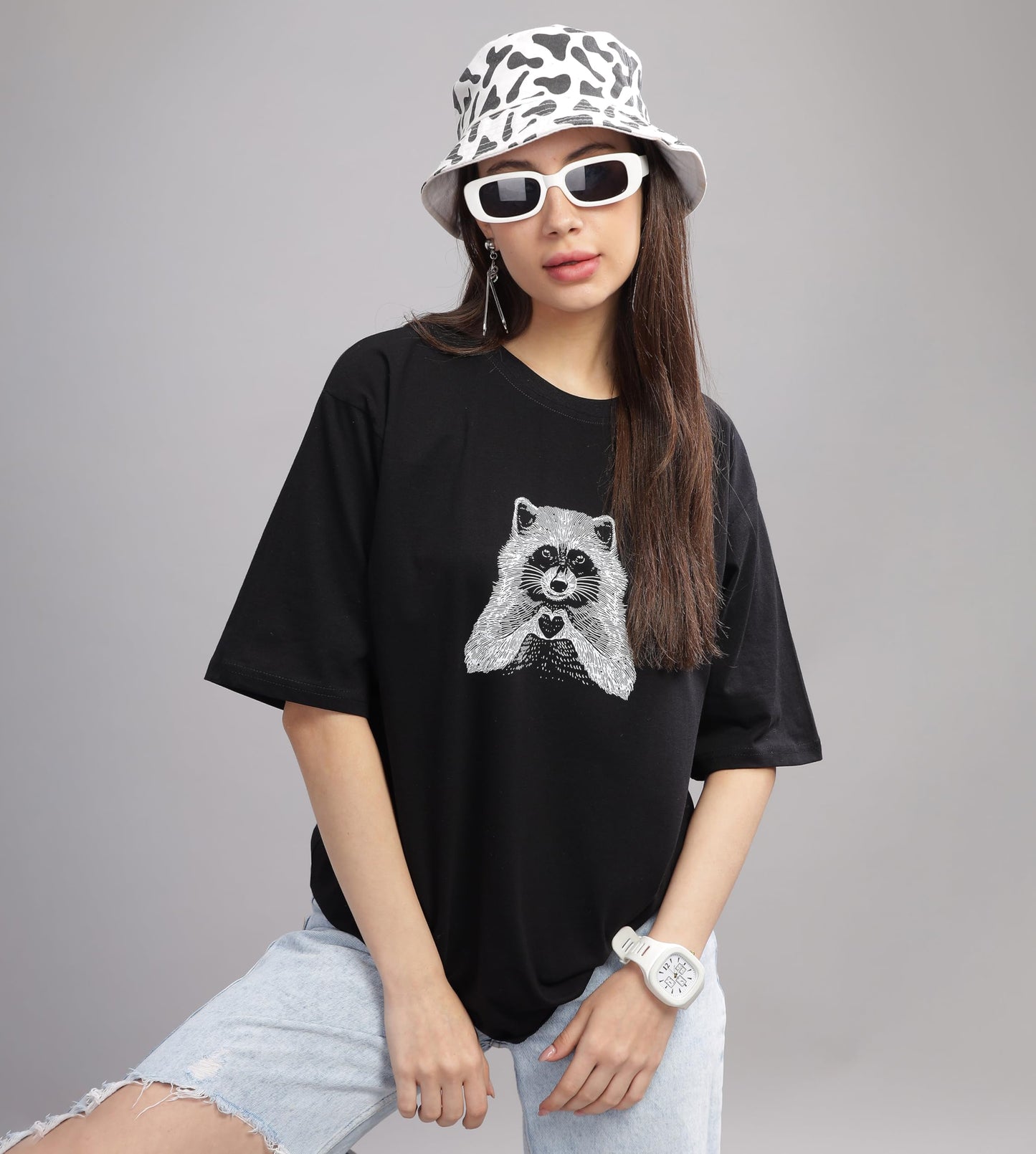 Kyda WomenS Cotton Printed Relaxed Fit T-Shirt (Pack Of 1)
