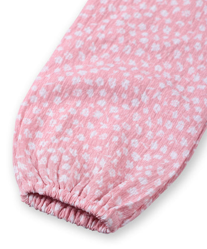 Beebay Kids Girls Abstract Print Ruffle Dress Light Pink