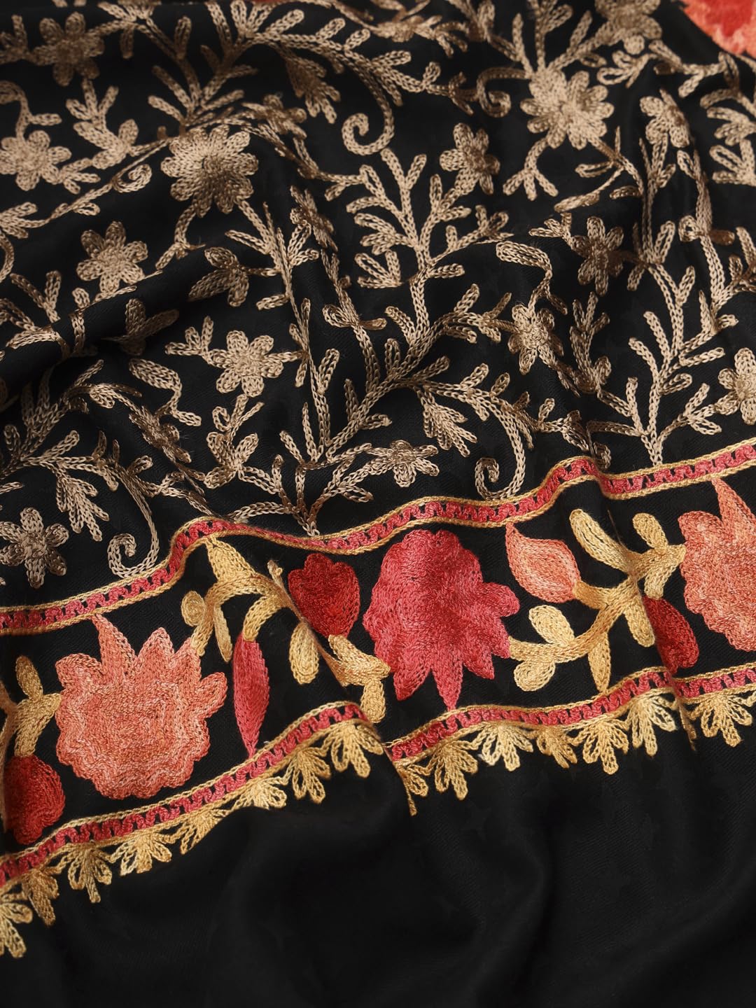 Pashmoda Women Murshid Aari Embroidered Stole(Size 71X203 CM)