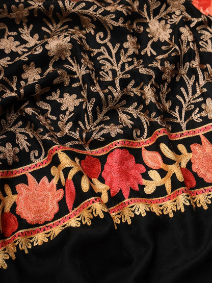Pashmoda Women Murshid Aari Embroidered Stole(Size 71X203 CM)