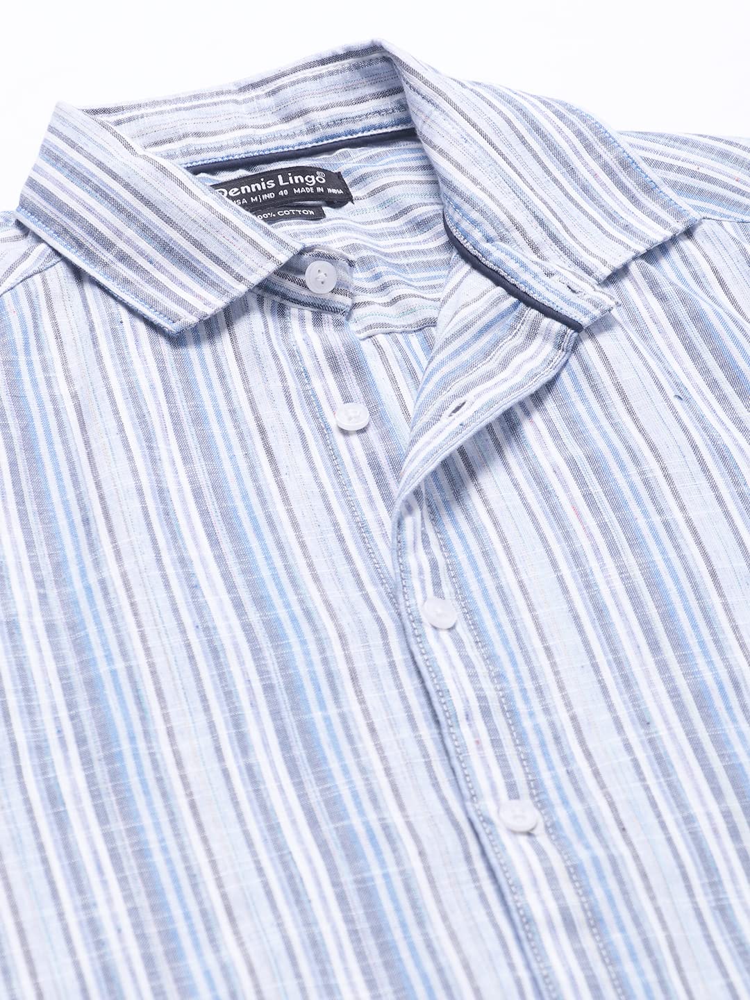 Dennis Lingo Blue MenS Slim Fit Casual Shirt