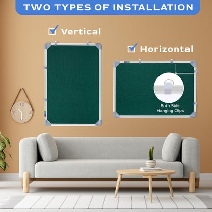 Eduway 2X3 Feet Small Pin Up Board/Notice Board/Bulletin Board/Soft Board/Display Board With High Resilience Foam Fabric For Sch