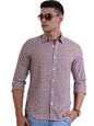 Thomas Scott Men | Long Sleeves | Gingham Checks | 100% Cotton | Spread Collar | Casual Shirt | (Available in Plus Size)(TS1481_