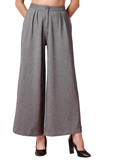 OOMPH! Matty Wide Leg Pants|Flared Korean Style Formal Pants|Baggy and Loose Trouser for Girls and Women|Stylish Korean Trousers