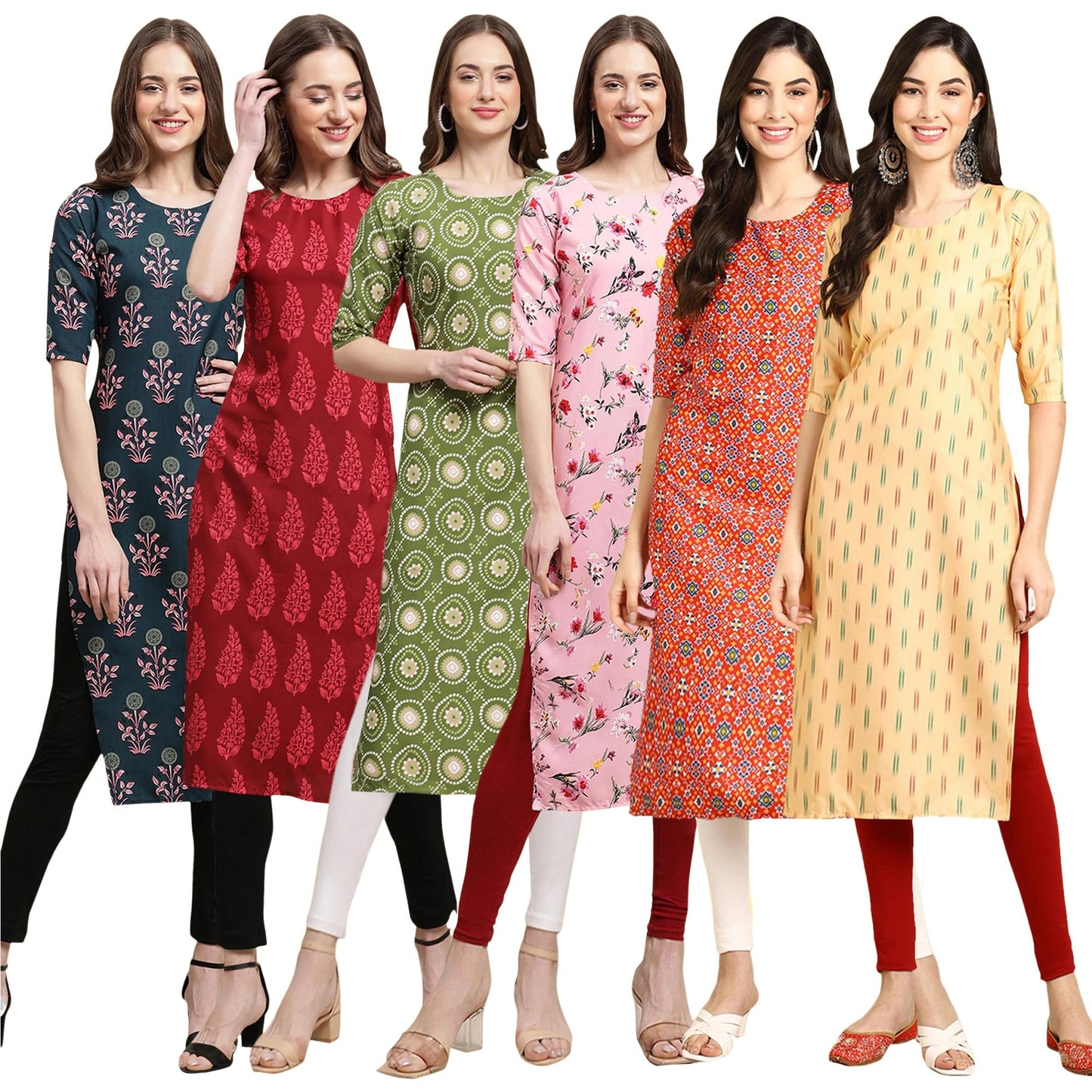 Pinkmint WomenS Crepe Solid Regular Kurti (Ks01_Multicolor10