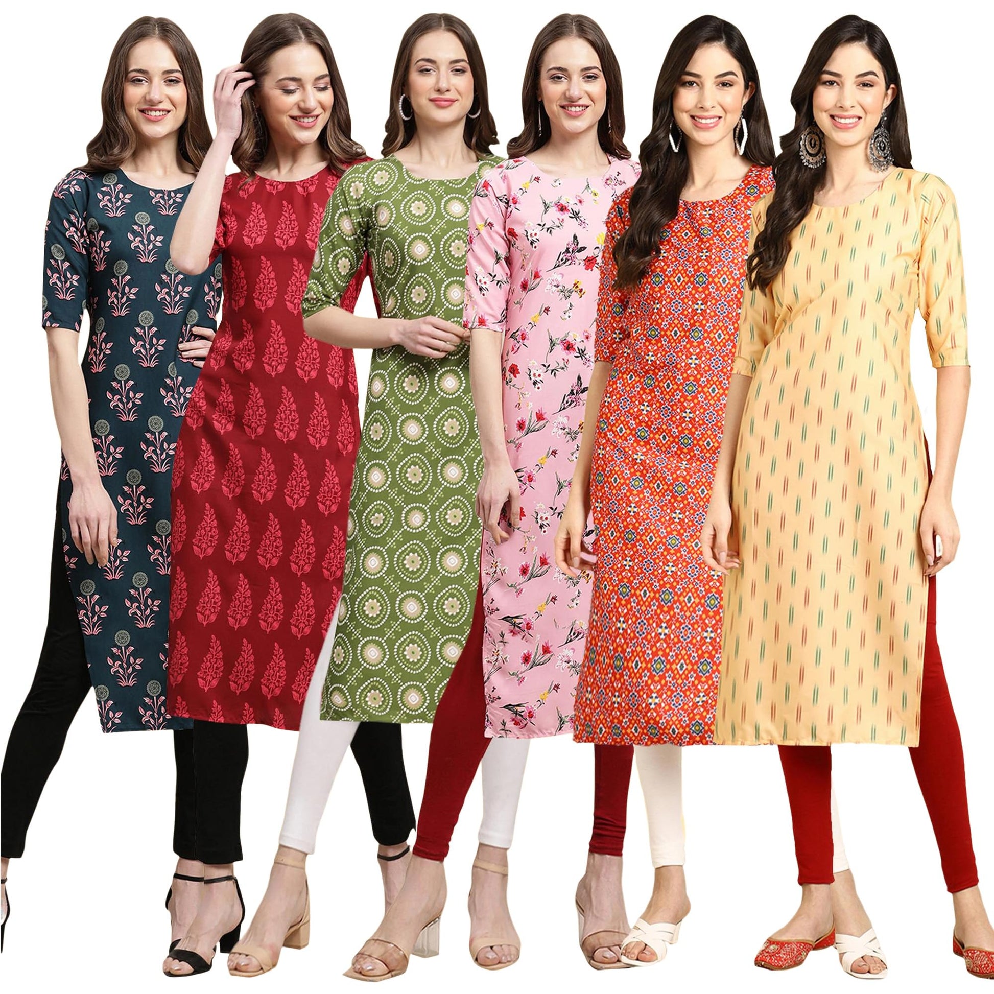 Pinkmint WomenS Crepe Solid Regular Kurti (Ks01_Multicolor10